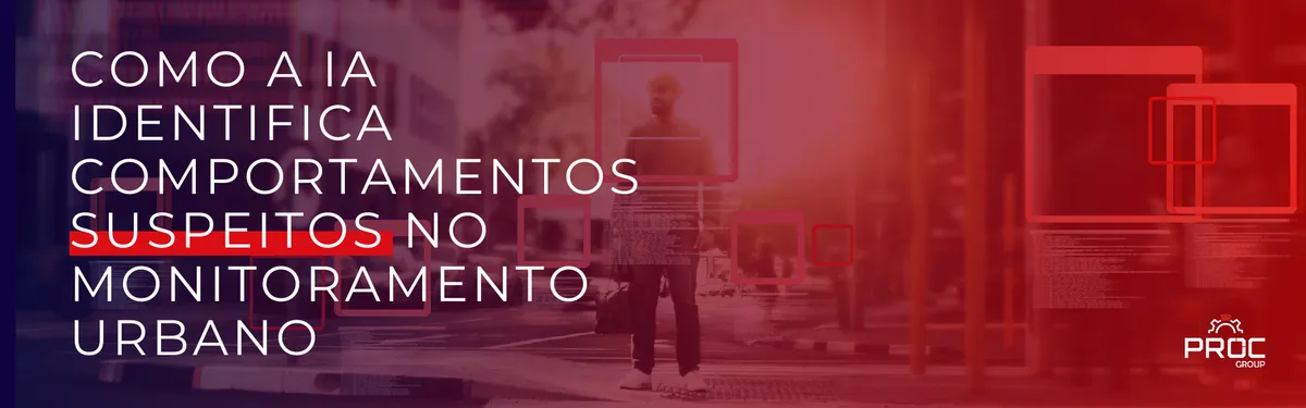 Sistema de inteligência artificial identificando comportamentos suspeitos e alertando a equipe de monitoramento